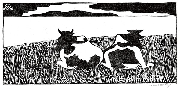 サミュエル・ド・メスキータ　《牛》
1916年　板目木版