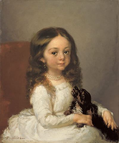 ジャン=フランソワ・ミレー〈犬を抱いた少女〉1844-45年