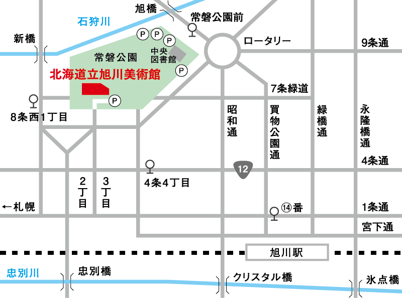 旭川美術館周辺地図