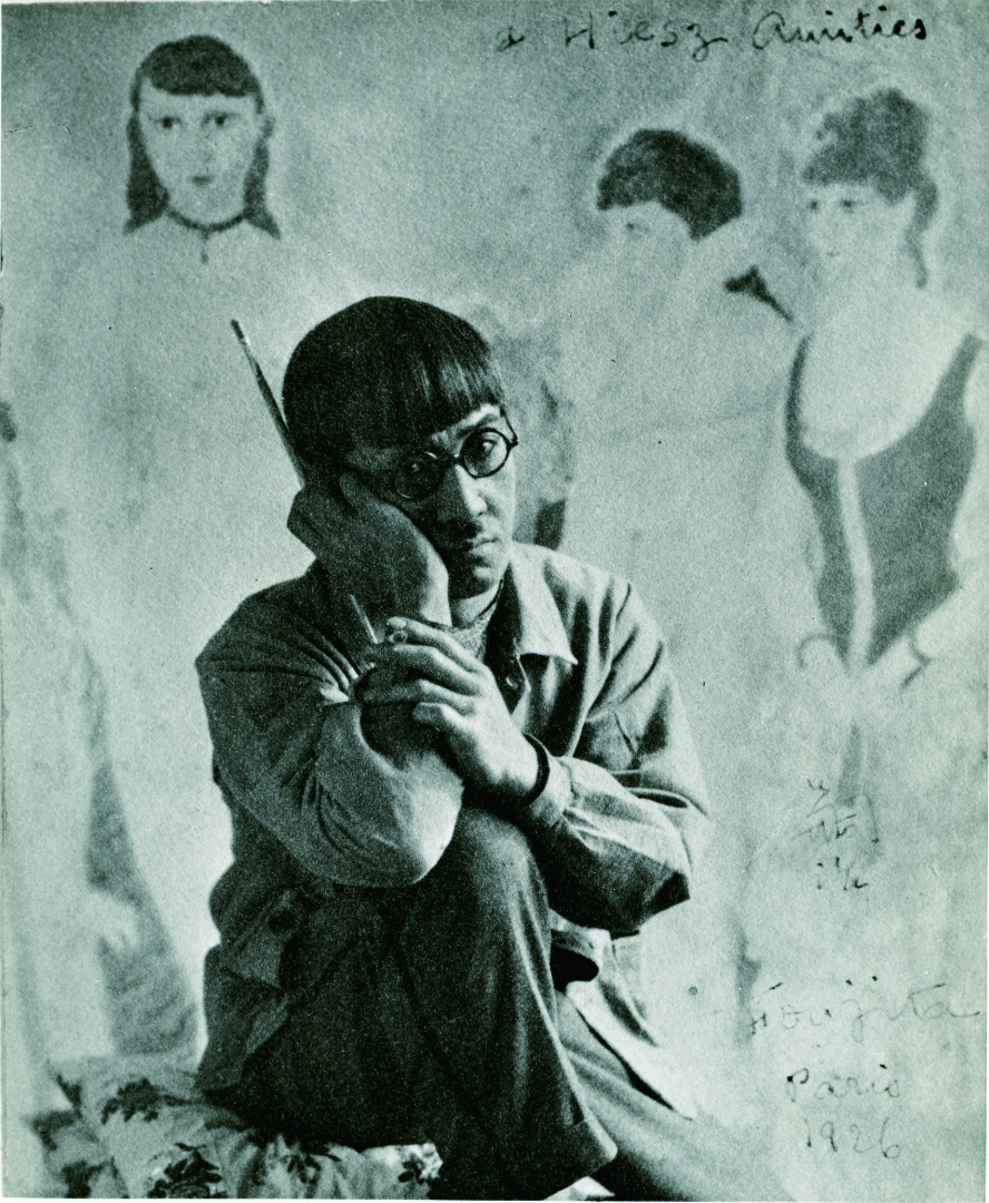 中山岩太《藤田と〈舞踏会の前〉(1925)》1926年 東京藝術大学所蔵