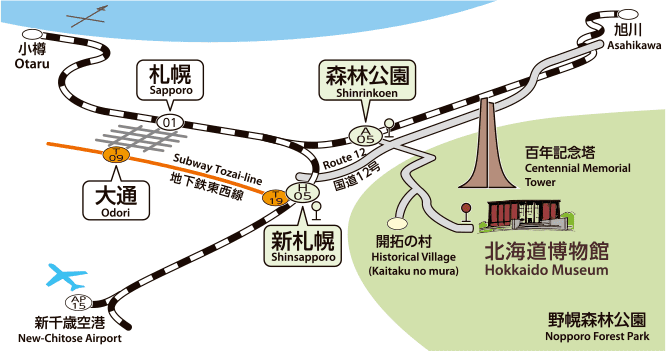 北海道博物館アクセスマップ