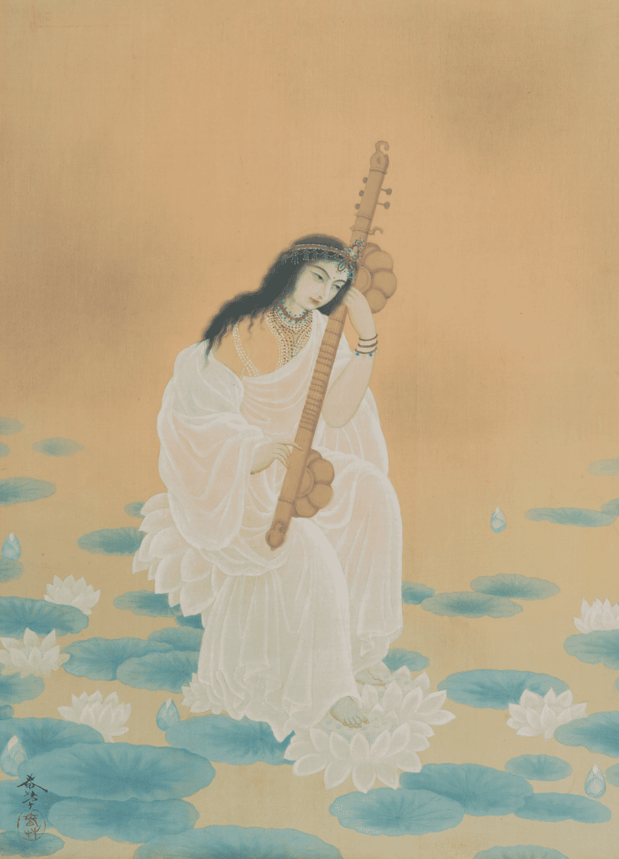 菱田 春草《弁財天》1903年 絹本彩色金泥