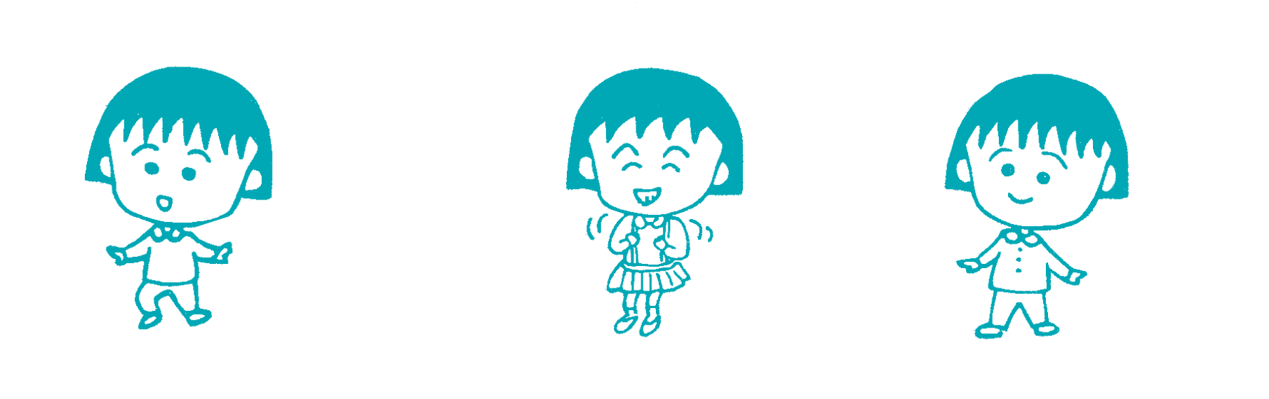 まる子のイラスト3種